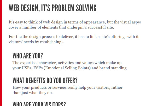 Web design, it's problem solving