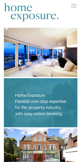 Home Exposure website - mobile version