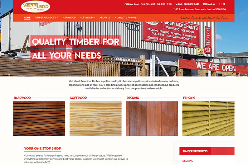 Vetraland Selective Timber website