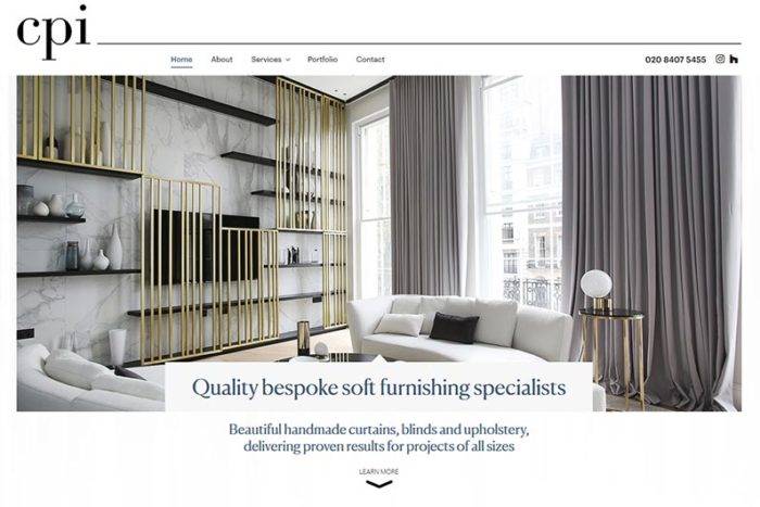 Curtains Plus Interiors website