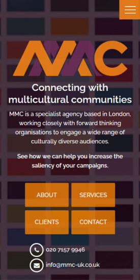 MMC website - mobile version