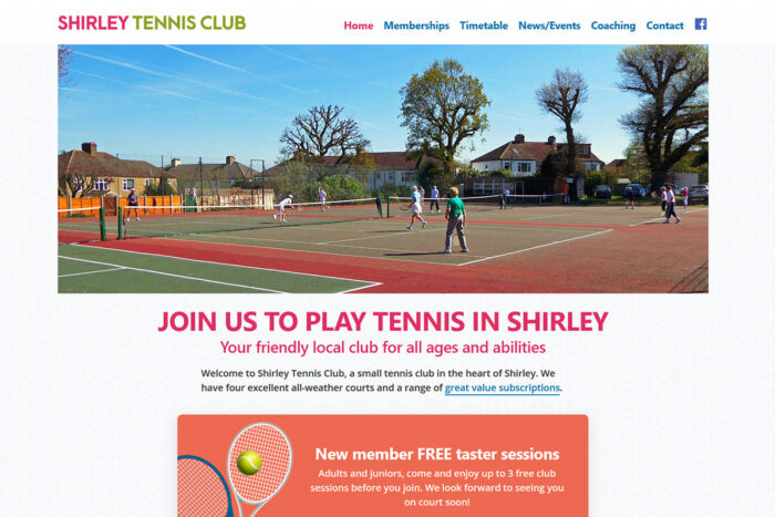 Shirley Tennis Club website