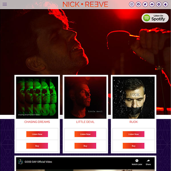 Nick Reeve Music website