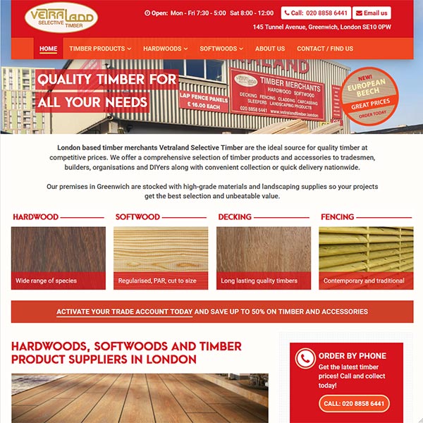 Vetraland Selective Timber website