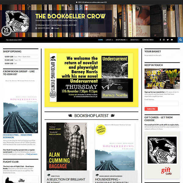 Bookseller Crow website